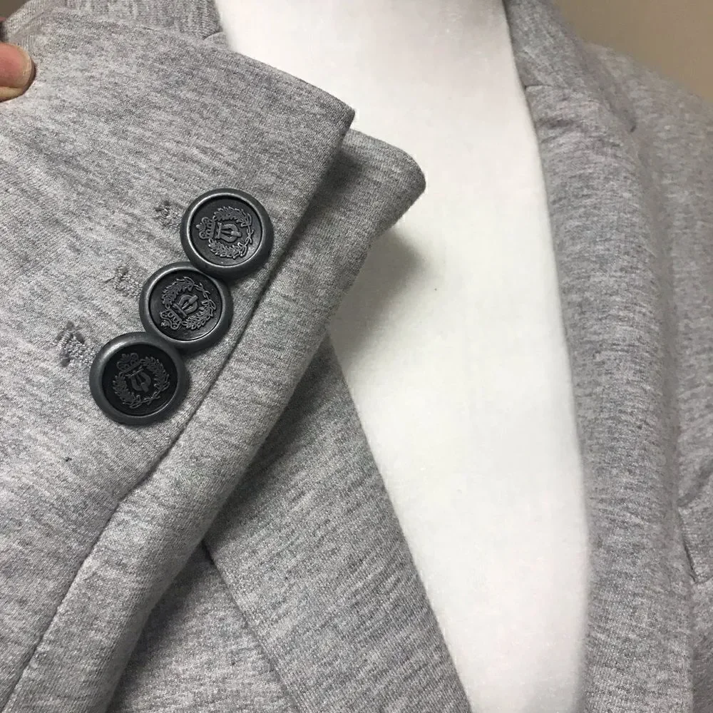 Zara grey cotton fitted jacket.    S/XS